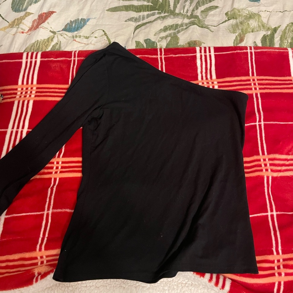 one sleeve black top